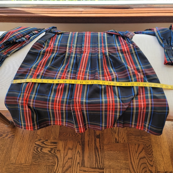 New! J Crew sz M Belted Ruffle Black Tartan Plaid Christmas Dress NWT - Picture 12 of 16